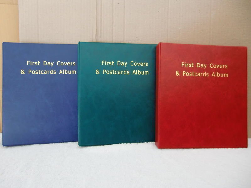 **New 100 First Day Covers & Postcards Album (Red) Great for Your collections.