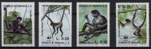 [Hip2201] Honduras 1990 WWF monkeys good set very fine MNH stamps