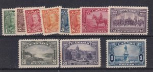 CANADA # 217-227 VF-MLH COMPLETE SET CAT VALUE $175 OLY $50
