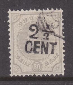 CURACAO, 1891 25 CENT on 30c. Pearl Grey, used, corner fault.