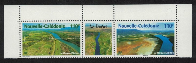 New Caledonia Fields River Bridge Delta Nature Top Strip of 2v+label