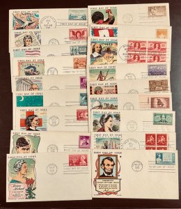 18 different Fluegel cachets 1948 FDCs