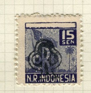 INDONESIA Revolutionary 1940s Issue; Early local printed Mint hinged value