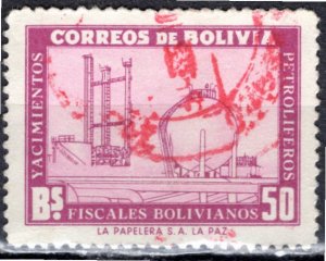 Bolivia; 1955: Sc. # 391: Used Single Stamp