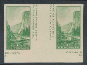 UNITED STATES 769 MINT VF NH HZTL. PAIR VT. GUTTER 1c PARKS NGAI