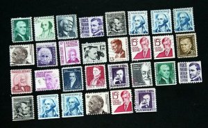 US #1278-1295,1297-1305c Used Prominent Americans issues of 1965-1981