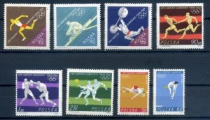 Poland 1964 MNH Stamps Scott 1257-1264 Sport Summer Olympic Games Tokyo