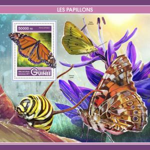 Guinea 2017 MNH Butterflies Monarch Butterfly 1v S/S Papillons Insects Stamps