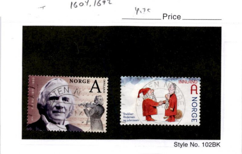 Norway, Postage Stamp, #1604, 1692 Used, 2010 Ole Bull, Violin, Christmas (AD)