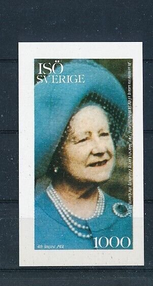 D160318 QE The Queen Mother 80th Anniv. S/S MNH Proof Isö Sverige