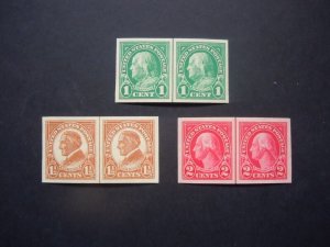 #575 576 577 Imperforated Line Pairs MNH OG VF/XF  #6d Includes New Mounts