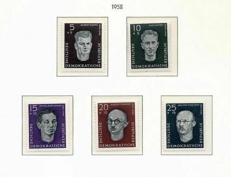 East Germany 1958/59 MNH+Sheet (Appx 100 Items) (St 344