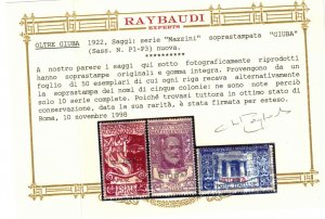 Oltre Giuba #P1 #P2 #P3 Very Fine Never Hinged Set **With Certificate**