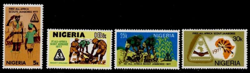 Nigeria 348-51 MNH Scouts, Map