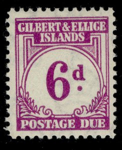 GILBERT AND ELLICE ISLANDS GVI SG D6, 6d purple, LH MINT. Cat £25.