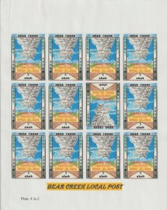 US Bear Creek Local Post Full Sheet 2002 Mint Never Hinged