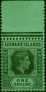 Leeward Islands 1938 1s Black-Emerald SG110 V.F MNH (2)