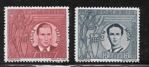 Romania Scott B146-47 Unused LHOG - 1941 Vasile Marin/Ion Mota - SCV $8.50