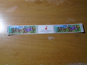 Indonesia  #  1956  MNH Scouts   gutter pairs