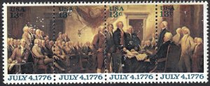 United States #1691-1694 13¢ Declaration of Independence. Unused. Scratches