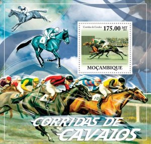 MOZAMBIQUE - 2011 - Horse Racing - Perf Souv Sheet - Mint Never Hinged