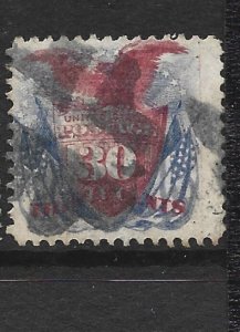 United States Scott #121 30-cent 1869 pictorial issue used Fine   2016 cv $450