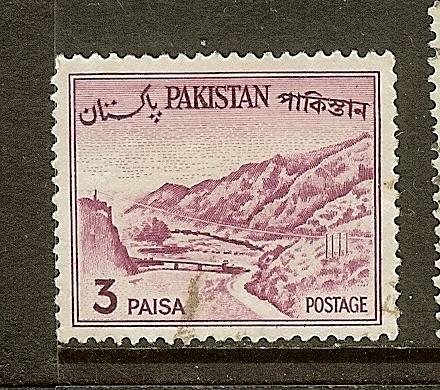 Pakistan, Scott #131b, 3p Khyber Pass, Used