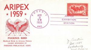 THE PHOENIX-MYTHICAL BIRDS IN ARIZONA HISTORY CACHET EVENT COVER AT ARIPEX 1959