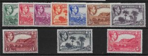 MONTSERRAT SG101/10 1938 PERF 13 DEFINITIVE SET MTD MINT