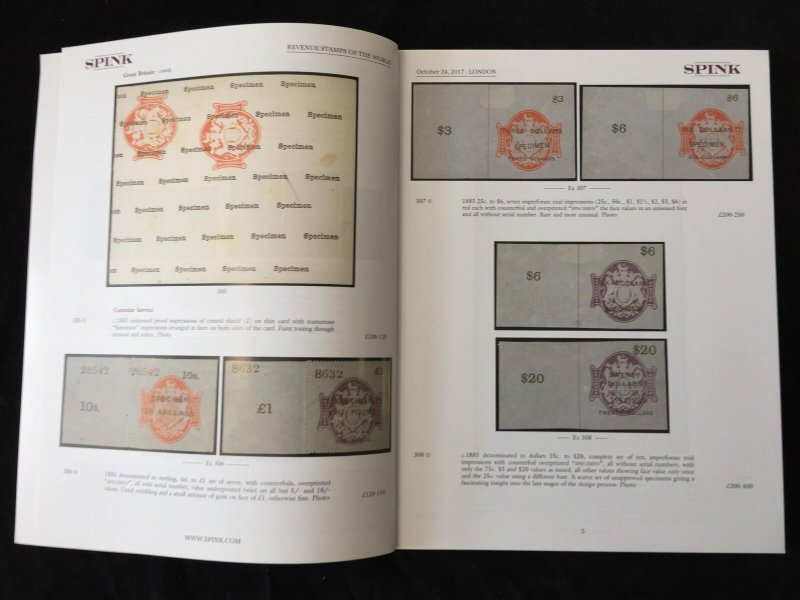 Revenues Fiscals Spink 2017 Auction Catalogue (APR1649 ) 