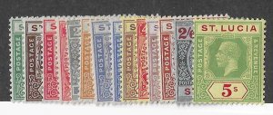 St Lucia Sc #76-89  set of 14  LH/NH  VF