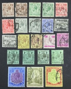 MOMEN: MALTA SG #69-88 1914-21 USED £550+ LOT #62409