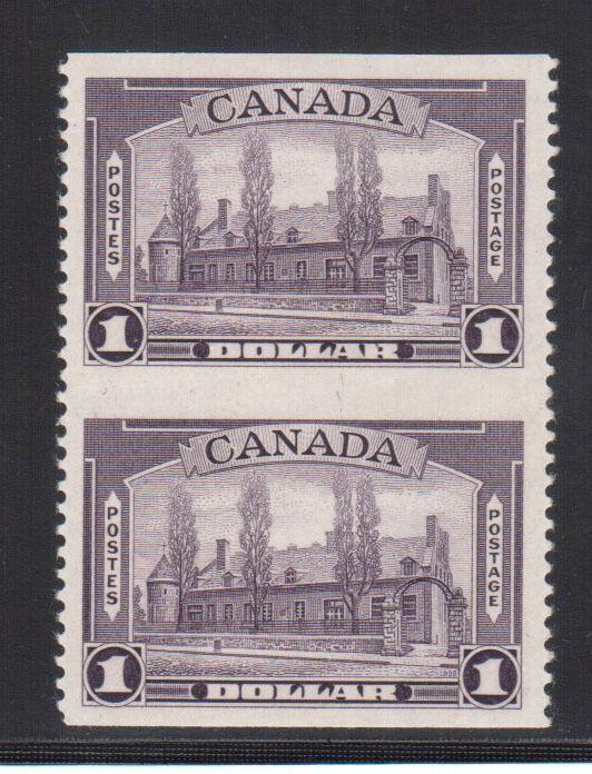 Canada #245a XF/NH Imperforate Pair **With Certificate**