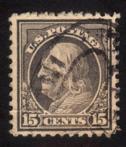 1919, US, 15c, Used, Benjamin Franklin, Sc 514