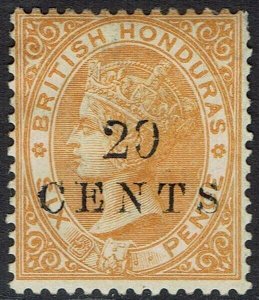 BRITISH HONDURAS 1888 QV 20 CENTS ON 6D