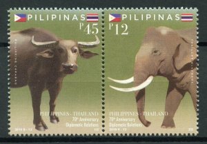 Philippines 2019 MNH Diplomatic Rel Thailand 2v Set Elephants Animals Stamps