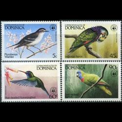 DOMINICA 1984 - Scott# 827-30 WWF-Local Birds Set of 4 NH