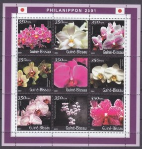 Guinea-Bissau MNH S/S 1479-87 Flowers 2001