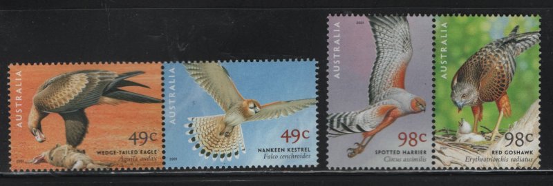 AUSTRALIA, 2003A-2005A, MNH, PAIRS, 2001, BIRDS OF PREY