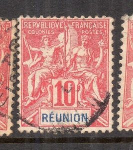 Reunion 1892 TABLET TYPE Early Issue Fine Used 10c. NW-230814