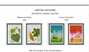 COLOR PRINTED UN - VIENNA 1979-2010 STAMP ALBUM PAGES (105 illustrated pages)