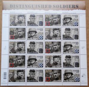 2000 sheet Distinguished Soldiers Sc# 3393-3396