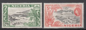 Nigeria - 1953 QEII 2sh6p,5sh key stamps Sc# 88/89 - MH (7007)