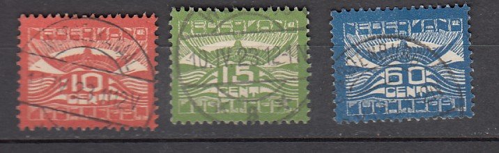 J26386  jlstamps 1921  netherlands set used #c1-3 airmails