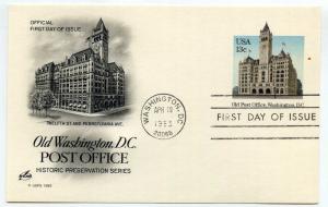 UX99  13c Old Post Office, Washington, DC, ArtCraft, FDC