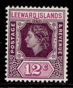 LEEWARD ISLANDS QEII SG134, 12c dull and reddish purple, NH MINT.