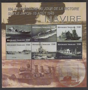 Togo 2017 Ships Souvenir Sheet MNH VF