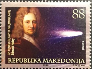 Macedonia 2017 275 years since the death of Edmund Halley stamp MNH