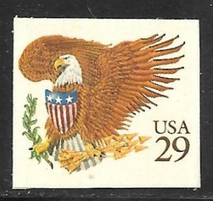 USA 2595: 29c Eagle and Shield, brown denomination, single, M, SA, VF