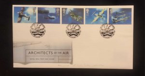 O) 1997 GREAT BRITAIN, WAR PLANES, SQUADRON, ARCHITECTS OF THE AIR, FDC XF